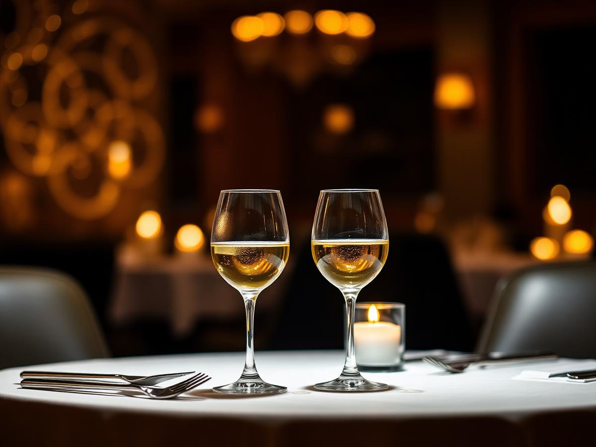 Brinde com copos de vinho à mesa